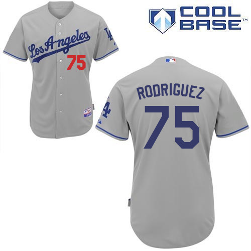 Paco Rodriguez #75 MLB Jersey-L A Dodgers Men's Authentic Road Gray Cool Base Baseball Jersey